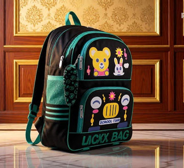 Lickx Series Vibrant Teal & Black School Backpack