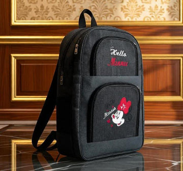 Black Minnie Theme School Bag