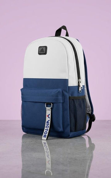 Blue & White Minimalist School Bag