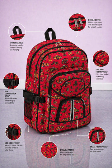 Red Multi-Pocket Travel/School Bag