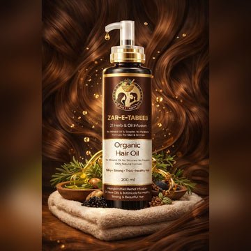 Zar-e-Tabeeb Hair Oil – 100% Organic | Anti Hair Fall, Fast Growth, Dandruff Control | 21 Herbal Ingredients | 120ml & 200ml