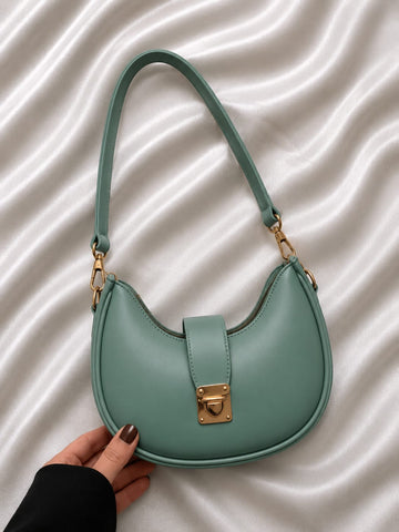 Elegant Mint Green Crescent Shoulder Bag – Premium Women's Fashion Handbag